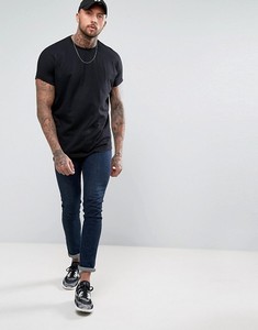 T-shirt ajusté en coton 100% à ourlet incurvé, col ras du cou, coupe slim, idéal pour la gym, le fitness, les tenues décontractées et les vêtements de sport – Vente directe usine - Product Image 6