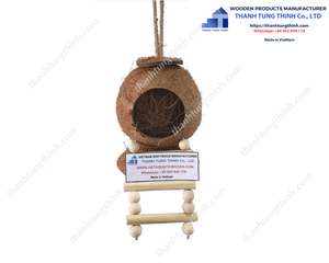 Casa de Nido para Pájaros Pequeños Hecha de Cáscara de Coco, Duradera y Ecológica, Ligera, Estilo Bonito, Hecha en Vietnam - Product Image 5
