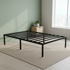 Cadre de lit plateforme simple en métal pliable moderne avec rangement pour chambre d'appartement ENKE Z-11, sommier - Product Image 2