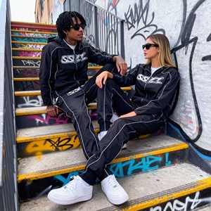 Conjunto Deportivo de Dos Piezas Unisex con Logotipo Personalizado, Pantalones de Nylon Holgados, Traje Deportivo de Nylon y Algodón Personalizado para Hombre, Venta Caliente 2026 - Product Image 3