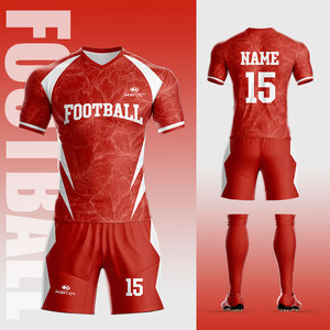 Camiseta de fútbol tailandesa de calidad, uniforme de fútbol personalizado para club, camiseta de fútbol sublimada, ropa deportiva de verano, equipaciones de fútbol para equipos. - Product Image 5