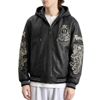 Vestes d'hiver pour hommes en cuir tissé, col montant, broderie personnalisée avec votre logo et design, pour l'extérieur