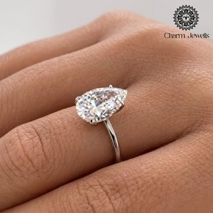 Anillo de Compromiso Charm Jewells con Moissanita Corte Cojín, Plata 925 con Baño de Rodio, Engaste de Garras, Estilo Clásico para Mujer, Certificado IGI - Product Image 3