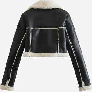 Chaqueta de cuero para mujer, hecha a mano con piel auténtica, ropa exterior cálida, ideal para viajes, uso diario y comodidad en todas las estaciones. - Product Image 6