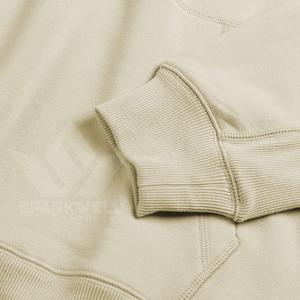Sweat-shirt à capuche blanc pour homme SPARKWELL, en coton tricoté, coupe classique, streetwear décontracté avec poche avant - Product Image 6