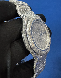 Black Ocean Jewels A.P. Reloj de Pulsera de Lujo para Hombre, de Acero Inoxidable, con Diamantes Moissanite Baguette, Estilo Hip Hop, Analógico, Automático - Product Image 2