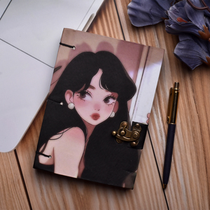 Cuaderno A5 Encantado con Diseño de Hadas y Luz de Luna, con Cierre de Broche, Cubierta Artística, 200 Páginas, Diario de Doble Escritura, Elegante Diario de Fantasía, Regalo - Product Image 4