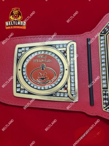 Ceinture de champion Halloween Pumpkin en alliage de zinc, taille haute, en cuir PU, unisexe, design personnalisé, équipement d'arts martiaux - Product Image 4