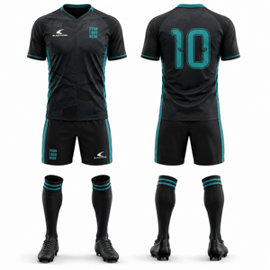 Conjunto de Camiseta de Fútbol para Hombre, Rayas Blancas y Verdes, Sublimada, Manga Corta, Absorbe la Humedad, para Todas las Temporadas, Uniforme de Equipo para Adultos - Product Image 3
