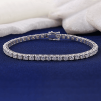 Pulsera de Diamantes Cultivados en Laboratorio de 3mm de Alta Demanda, Oro Blanco de 14k, Certificación IGI, Lujo para Compromiso, Boda, Regalo Femenino 47