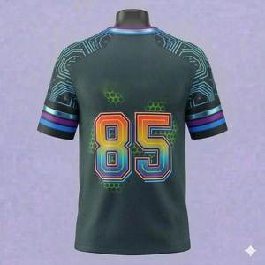 Maillot de football américain personnalisé léger et élégant pour adultes – T-shirts en mesh sublimés à manches courtes imprimées - Product Image 2