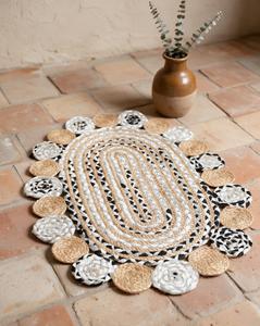 Handgewebter Geflochtener Jute-Baumwoll-Teppich Großhandel Boho Oval Wohnzimmer Schlafzimmer Heim-Dekoration - Product Image 1