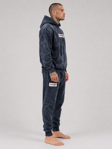 Conjunto Deportivo Moderno para Hombre con Efecto Desgastado, Sudadera con Capucha de Felpa y Pantalones Jogger de Corte Holgado, Estilo Urbano para Gimnasio - Product Image 4