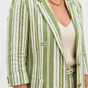 Conjunto de 3 Piezas para Mujer, Blazer Verde Sólido de Felpa, Pantalones Cortos, Sudadera con Capucha, Estilo Casual de Oficina para Invierno - Product Image 4