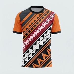 Camiseta Transpirable Ligera de Cuello Redondo para Hombre con Diseño Tribal, Colores Sólidos, Ropa Casual, Estilo Urbano, Venta al por Mayor, Corte Regular - Product Image 4