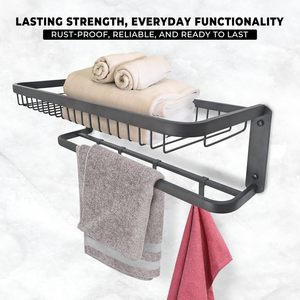 Toallero de Acero Inoxidable Gris con Ganchos, Barra para Toallas, Colgador de Toallas Más Duradero, Organizador de Baño de Alta Calidad - Product Image 5