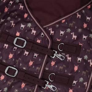 Manta impermeable para caballo al por mayor con cuello alto y gran solapa para la cola, de tela Oxford, para uso exterior, protección para todas las estaciones - Product Image 3