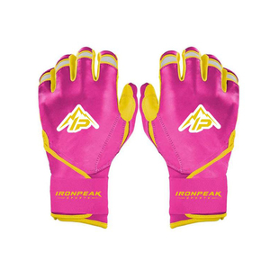 Guantes de Bateo de Béisbol Ironpeak Sports con Logotipo Personalizado IP-023, Puño Largo, Cuero Gris, Cierre de Gancho y Bucle, Ambidiestros, Unisex, para Adultos - Product Image 1