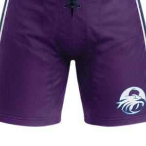 Conjunto de Jersey y Pantalones Cortos Deportivos Sublimados en Morado para Hombre, Cuello en V, Rayas, Poliéster, Uniforme Deportivo, Ropa de Entrenamiento, Ropa Deportiva para Equipos - Product Image 6
