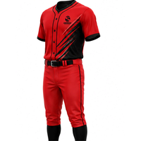 Ensemble uniforme de baseball pour hommes avec couleurs et logo personnalisés, haute qualité, 100% polyester, respirant et à séchage rapide