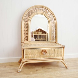Kid rattan vanity nursery furniture wooden <b>dressing</b> <b>table</b> for babies pretend play make-up vanities - Product Image 2