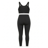 Ensemble 2 pièces sportif uni pour femme : Soutien-gorge de sport zippé et Legging taille haute respirant en tricot Spandex, séchage rapide, coupe régulière