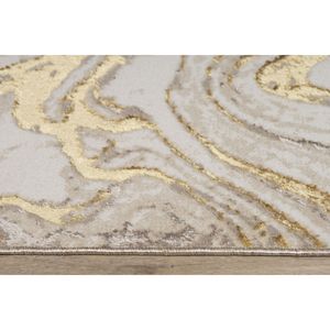 พรมปูพื้นหรู Paz & ชุดดีไซน์นามธรรมสีเบจและสีทอง - Product Image 5