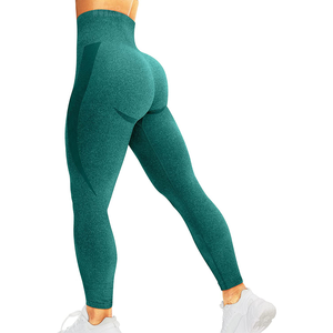 Leggings de sport et yoga sans couture taille haute pour femme, style décontracté, avec effet galbant, en Spandex et Nylon respirants - Product Image 1