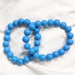 Bracelet extensible turquoise de 7 pouces, bracelet élastique à perles rondes - Product Image 5