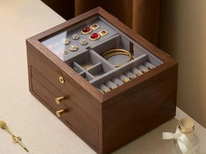 Handmade Modern Style Floral Carving Wooden Jewelry Box With <b>Keepsake</b> Storage Organizer Ideal Gifts Lifestyle Products Supplies - Product Image 5