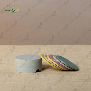 Juego de Posavasos y Cenicero de Bambú con Forma de Planta, con Impresión UV, Duradero, Moderno y Ecológico, Accesorios para el Hogar - Product Image 3