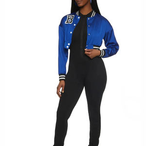 Vestes universitaires courtes pour femmes sur mesure en gros, qualité supérieure avec couleurs, tailles et logo personnalisés, vestes universitaires courtes pour femmes - Product Image 2