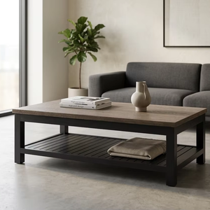 Mesa de Centro Premium Azora Limo, Muebles de Madera Dura, Acabado Ecológico, Duradero, Cuadrado, Diseño Industrial Moderno, para el Hogar y Comercial - Product Image 2