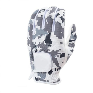 Guante de golf con dedos completos, estampado digital, camuflaje, malla transpirable, unisex, mano derecha, cierre de gancho y bucle - Product Image 1