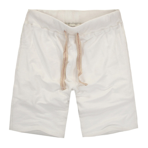 <b>Men's</b> White Canvas Knitted Drawstring <b>Floral</b> High Waist Quick Dry Breathable 220g Beach <b>Shorts</b> <b>Short</b> Length <b>Swim</b> Trunks - Product Image 1