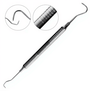 เครื่องมือขูดหินปูนแบบด้ามจับกลวงสีเงิน ขนาด 7 นิ้ว ยี่ห้อ Dental Sickle Scaler Towner Jacquette U15 33 แบบสองด้าน สำหรับขูดหินปูนบริเวณฟันหน้า - Product Image 2