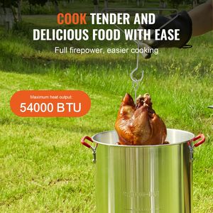 Friggitrice Profonda in Alluminio da 30 Qt con Vaporiera per Pesce da 10 Qt e Bruciatore da 54.000 BTU per Cucina all'Aperto - Product Image 3