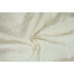 Tissu en soie Chanderi Mukaish teignable, blanc cassé, à motif géométrique, largeur 44 pouces, vendu au mètre - Product Image 4