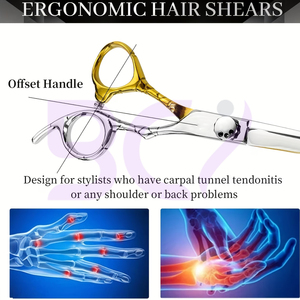 Newest 6. 0 Inch Half Golden Black Color High-Performance With Comfort Handle <b>Grip</b> Barber Scissors For Smooth & Clean Cuts - Product Image 6