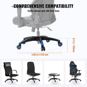 Base di Ricambio Universale per Sedia da Ufficio 28 Pollici, Carico Statico 2500 Libbre, Rotelle per Sedia da Scrivania e Sgabello - Product Image 5