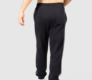 Pantalon de survêtement gris pour homme à taille élastique avec poches latérales, décontracté, tricoté, mi-lourd, respirant, pour l'automne - Product Image 2
