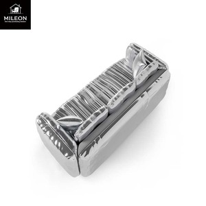 Sofá Seccional de Cuero Genuino de Alta Gama, Estilo Moderno y Lujoso, Muebles de Sala de Estar y Sofá de Metal Plateado para Villa - Product Image 6