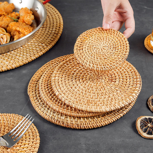 Custom Size <b>Woven</b> Rattan <b>Coaster</b> Handmade OEM Vietnam Factory - Product Image 5