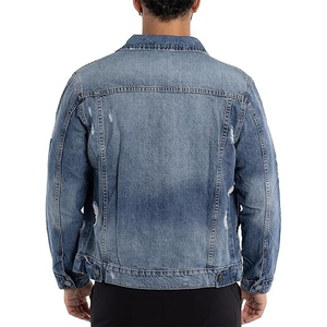 <b>Customized</b> High Quality Slim Long Sleeve Light Blue <b>Denim</b> <b>Jacket</b> for Men New Casual Style Winter Washed Jean <b>Jacket</b> - Product Image 4