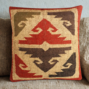 Ensemble de coussins carrés en coton de luxe, motif géométrique, multicolores, écologiques, décoration intérieure, fabrication indienne - Product Image 6