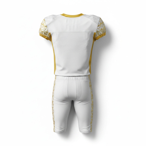 Customized American Football Jersey Pants Set Sublimated White Gold Solid Moisture Wicking <b>Athletic</b> Uniform Men's Plus Size - Product Image 2
