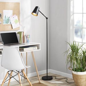 Lampada da Terra per Architetti Nera da 64 Pollici con Finitura in Metallo Opaco, Design Moderno con Illuminazione LED - Product Image 1