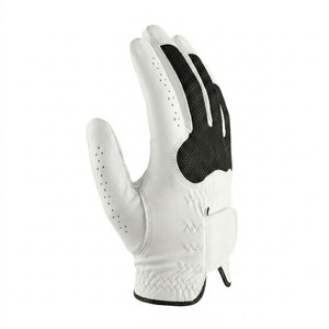 Guante de Golf de Cuero Genuino Transpirable de Primera Calidad, Guante Deportivo Unisex, Blanco y Gris, Cuero Cabretta Suave, Antideslizante - Product Image 3
