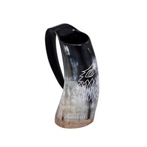 Mug en corne de buffle Viking, écologique, fait main, d'inspiration médiévale, poli, authentique, pour Noël et anniversaire - Product Image 2