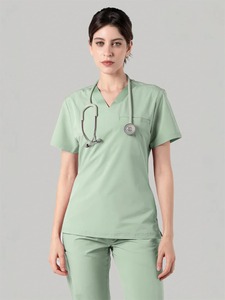 เสื้อสครับทางการแพทย์สีดำคอวี รุ่น Ametrine Surgical Class III แขนสั้น ชุดยูนิฟอร์มคลินิกทันตกรรม ชุดทำงานโรงพยาบาล - Product Image 6